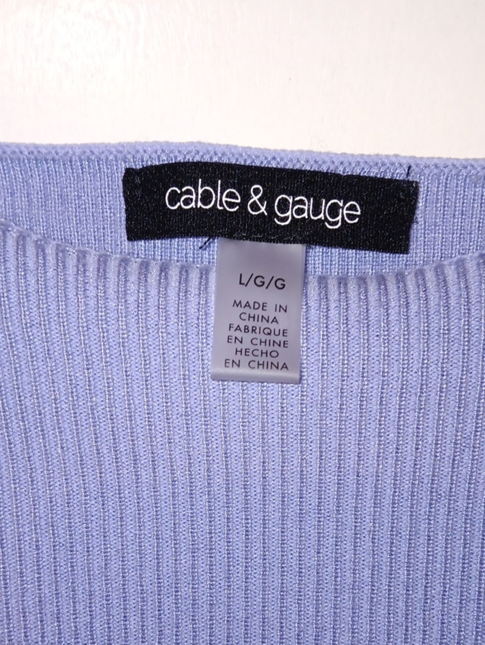 Cable & Gauge Pastel Lilac Ribbed Crew Neck Sweater